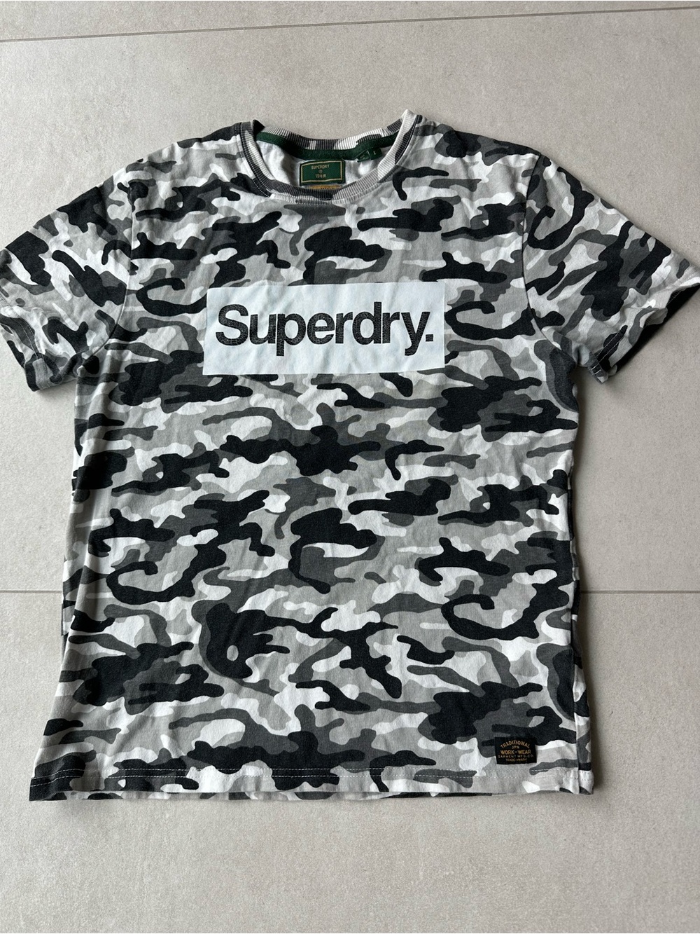 Superdry Men's Black & Gray Camo Logo Tee